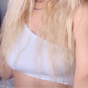 White asymmetrical one piece